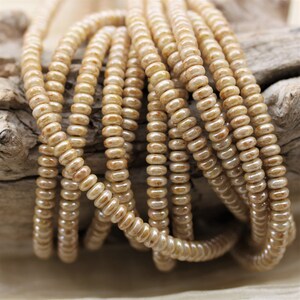 LAST! 98-100pcs 4mm Opaque Luster Picasso Smooth Rondelle Czech Glass Beads, small spacers, Picasso beads, beads for wrap bracelet