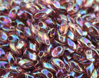 ¡NUEVO! ¡Descatalogado! 30 g, 4 x 7 mm, Amatista Ahumada AB, Magatama Larga, Cuentas de Vidrio Miyuki, Perlas de Roca, Cuentas con Flecos, Miyuki 256