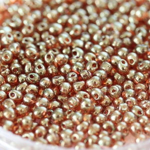Discontinued! 30g 3.4mm Transparent Pink Gold Luster Miyuki Drop Beads - 30grams, fringe beads, tear drops, Miyuki 311