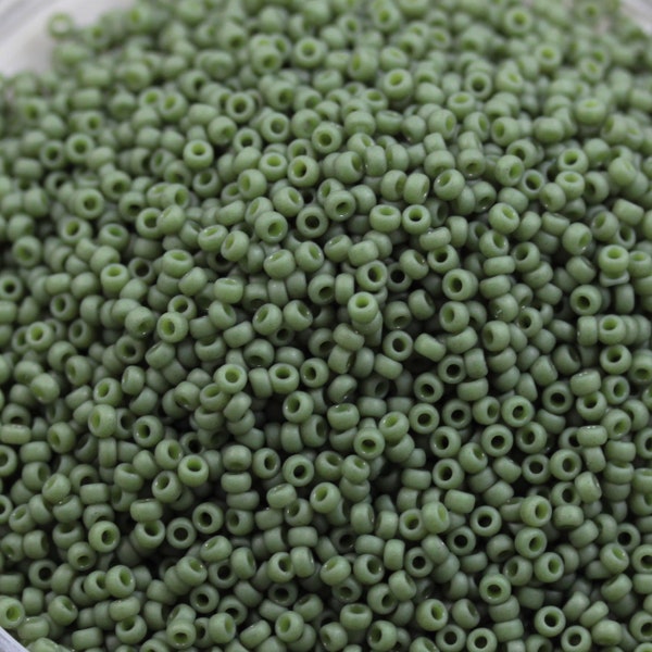 20g 11/0 Frosted Moss Olive Miyuki Seed Beads - 20grams - spectacular, frosted ceramic beads, Miyuki 2318