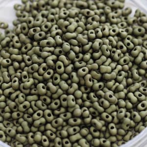 NEW! 25g 2x4mm Matte Brass Bronze Farfalle Japanese Glass Beads, peanut beads, berry beads, Matsuno beads