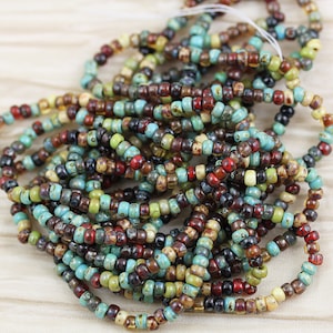 8/0 Forest Lake Picasso Mega Mix Miyuki Seed Beads - 20grams - spectacular colors...