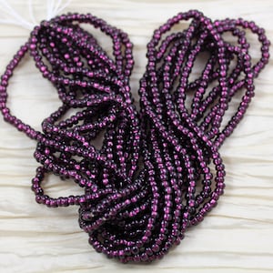 Lösa 70g 6/0 Djup Ametist / Silverfodrade tjeckiska seed beads, 70 gram (6/20" hank), fantastisk eldflugeeffekt, rika färger...