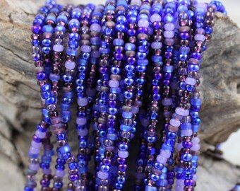 8/0 Starry Night Mega Mix Czech Seed Beads - 6/20" , fabulous combo of summer night sky colors