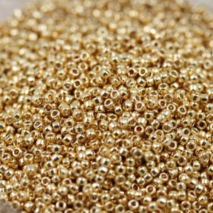 20g 15/0 Permanent Finish Galvanized Starlight Toho Seed Beads, metallic. superior quality micro beads, gold beads, Toho PF557