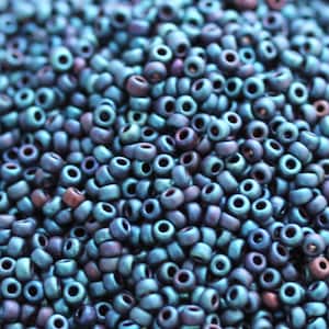 NEW!!! 20g 11/0 Matte Metallic Blue Iris Miyuki Seed Beads - spectacular color, frosted metallic iris beads, Miyuki 2018