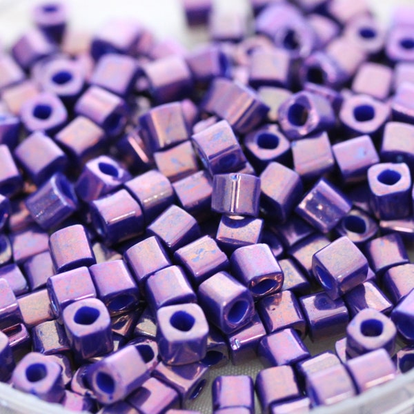 Discontinued! 30g 4mm Higher Metallic Grape Cubes Toho Seed Beads - 30 grams, superior quality, Toho 461