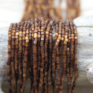 11/0 2Cut Satin Brown Czech seed beads - 1 hank - 12 / 20", - FABULOUS!!!