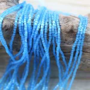11/0 2Cut Satin Light Blue Sol Gel Czech seed beads - 1 hank - 12 / 20&quot;, - FABULOUS!!!
