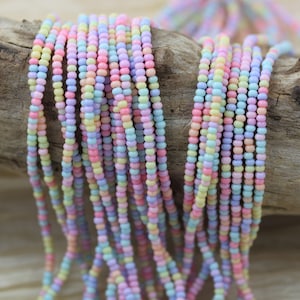 11/0 Opaque Pastel Mega Mix Sol Gel Czech Seed Beads - 1 hank, 12/20", soft pastel colors, Easter beads mix