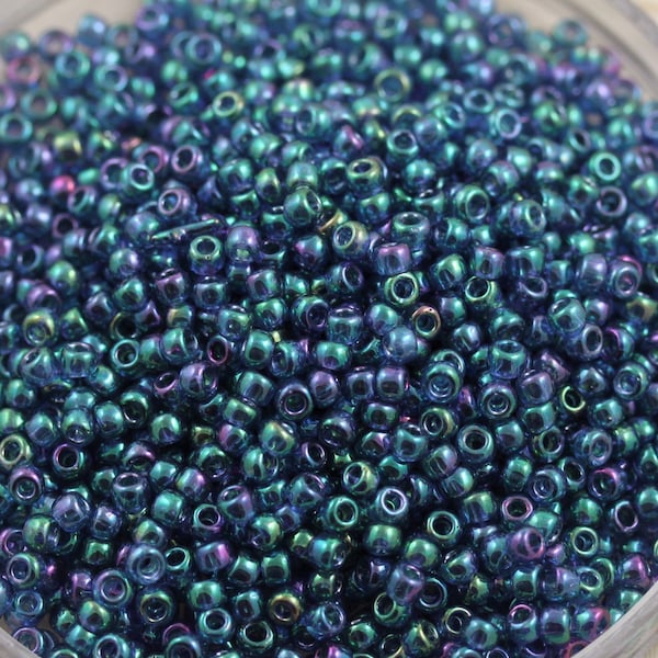 20g 8/0 Gold Lustered Light Tanzanite Toho Seed Beads - 20grams, metallic beads. superior quality, Toho 321