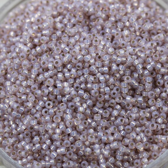 20g 11/0 Milky Smoky Light Rose / Silver Lined Miyuki Seed Beads