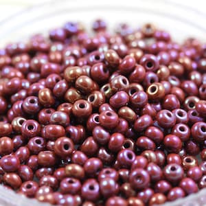 NOUVEAU !!! Perles de rocailles tchèques AB marron 6/0, 70 g - perles en vrac, couleur fabuleuse, brun rougeâtre