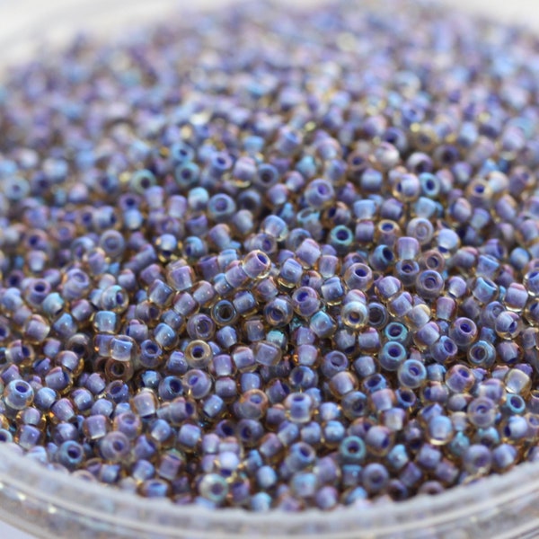 NEW!!! 20g 11/0 Light Topaz  / Lavender Color Lined Toho Seed Beads - 20grams, metallic beads. superior quality, Toho 926