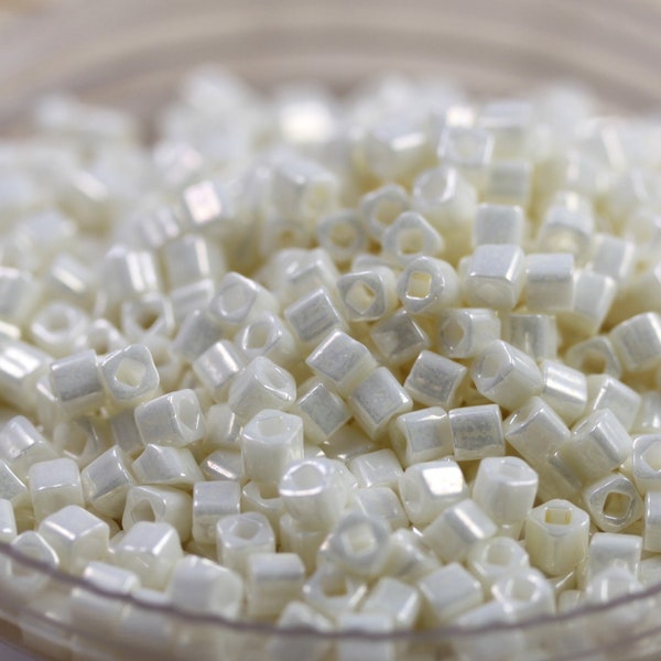 Discontinued! 30g 3mm Navajo WHite Luster Cubes Toho Seed Beads - 30 grams, superior quality, Toho 122