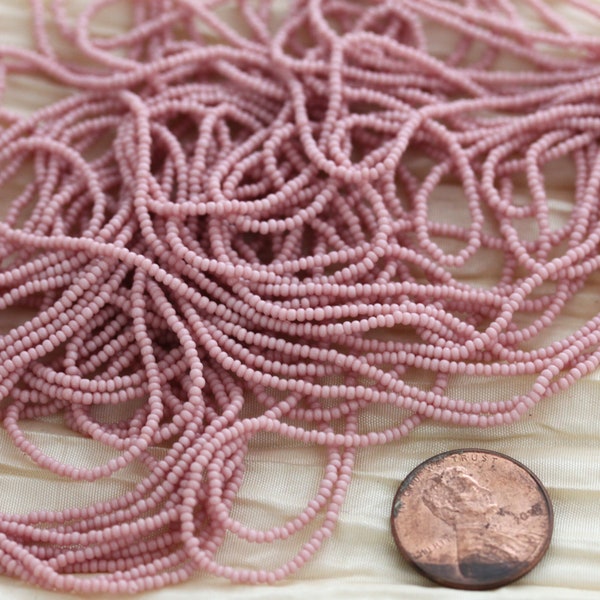 NEW!!! RARE!!! 14/0 Cheyenne Pink Czech seed beads - 1 hank 12/20", micro beads, REAL pink glass beads, natural pink beads