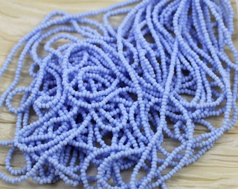 11/0 Matte Pale Blue Czech seed beads - 1 hank ( 12 /20"), frosted blue beads, ceramic looking beads