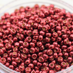 30g 6/0 Permanent Finish Galvanized Brick Red TOHO Seed Beads - 30grams - Toho PF564