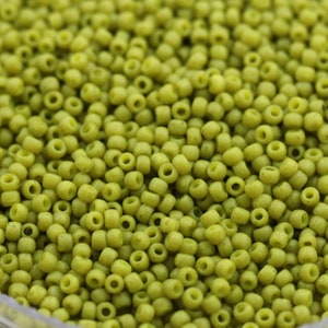 20g 11/0 Semi Glazed Lemongrass Toho Seed Beads - 20grams, seed beads. superior quality, color 2600F