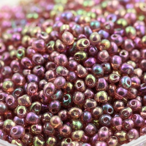 30grams Fancy Color 3.4mm Rose Gold Luster Miyuki Drop Beads - 30grams, fringe beads, tear drops, color 301