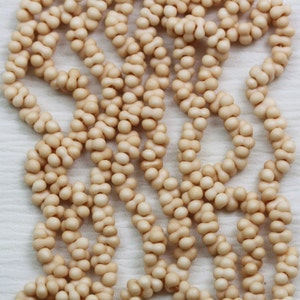 Back!!! 25g 2x4mm Matte Vanilla Ceramic Peanut Japanese Glass Beads, peanut beads, berry beads, Matsuno beads