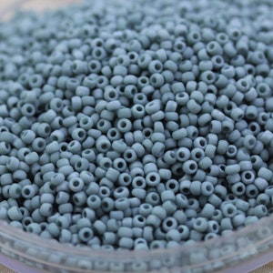 20g 11/0 Frosted Sage Ceramic Matsuno seed beads - 20grams, frosted seed beads, beach style beads, ceramic looking beads
