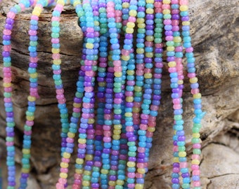 11/0 Opal Unicorn Mega Mix Sol Gel Czech Seed Beads - 1 hank, 12/20", summer bright glass mix, magical mix seed beads