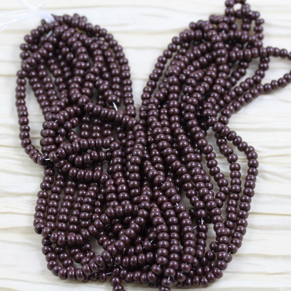 Back! 70g 6/0 Chocolate Brown Czech Seed Beads - loose 70g (6/20" hank) - fabulous dark chocolate beads
