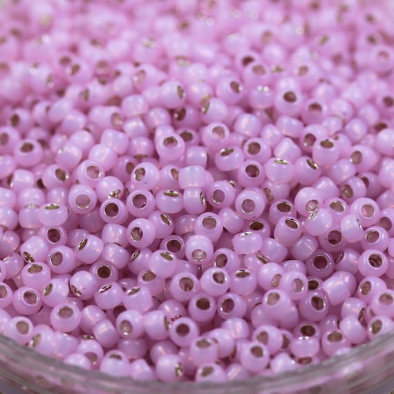 20g 8/0 Milky Soft Pink Silver Lined TOHO Seed Beads - Main Image