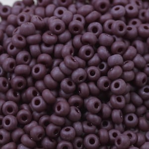 Perles de rocaille tchèques marron mat 6/0, 70 g - lâches, fabuleux aspect givré, style céramique, perles brun rougeâtre