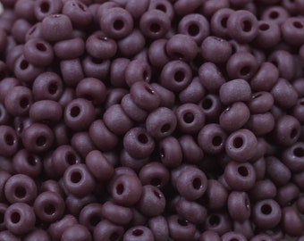 70g 6/0 Matte Maroon Czech Seed Beads - loose, fabulous frosted look, ceramic style, reddish brown beads