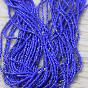 11/0 2Cut Medium Royal Blue Czech seed beads - 1 hank - 12 / 20&quot;, - FABULOUS!!!