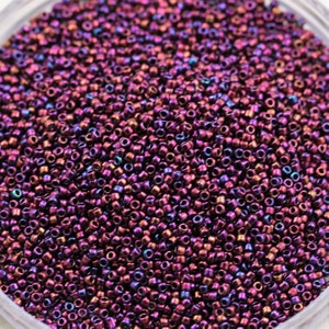 20grams 15/0 Higher Metallic Dark Amethyst Toho Seed Beads, metallic glass beads. superior quality, micro seed beads, Toho 503