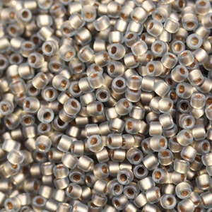 20g 15/0 Matte Black Diamond / Gold Lined Toho Seed Beads, superior quality, micro seed beads, frosted gold beads, Toho 999FM
