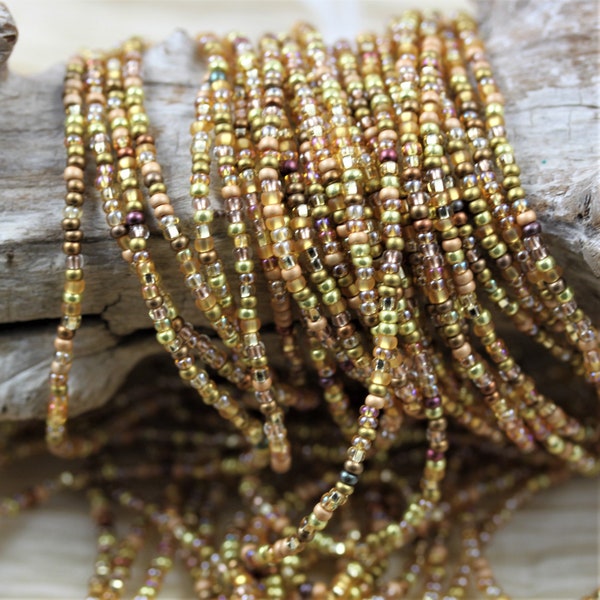 11/0 Golden Glitter Mega Mix Czech seed beads - 1 hank - 12/20"