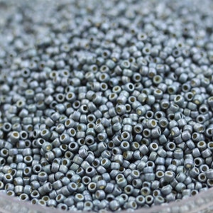 20 grams 15/0 Permanent Finish Frosted Galvanized Pewter Toho Seed Beads - metallic superior quality micro seed beads, Toho PF565F