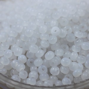 70g 6/0 Opal White Czech Seed Beads - 70grams - fabulous opalite beads, translucent style, summer beach beads