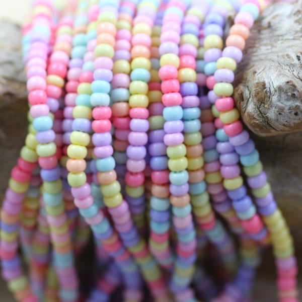 8/0 Opaque Pastel SolGel Mega Mix Czech Seed Beads - 6/20", fabulous combo of summer blooms, Easter colors, bright summer mix