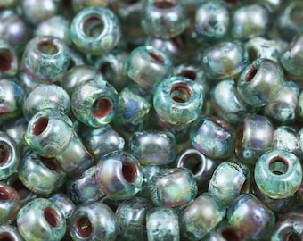 30g 6/0 Aqua Picasso Miyuki Seed Beads - 30grams - spectacular color, Picasso finish, fab look...