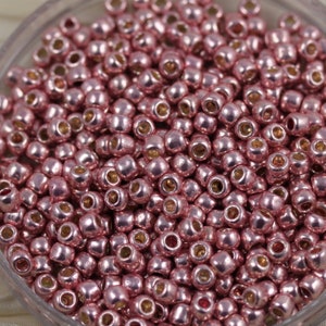 6/0 Galvanized Sweet Blush Permanent Finish TOHO Seed Beads - 30grams - spectacular color... Toho color PF552