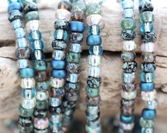 30g 6/0 Shark's Cove Picasso Mega Mix Japanese Seed Beads - 30grams (~42") - spectacular colors, ocean Picasso beads...