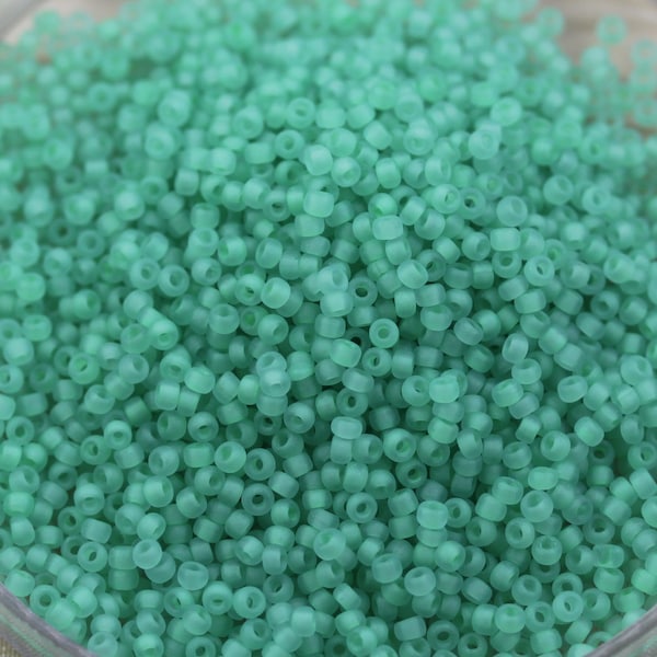 HOT! 20g 11/0 Matte Ice Blue / Seafoam Lined Matsuno seed beads - 20grams, cool spring color, beach style beads