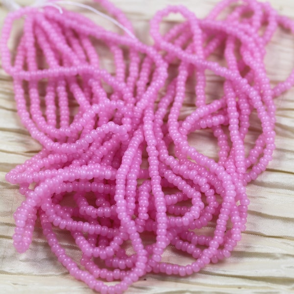 8/0 Opal Pink SolGel Czech Seed Beads - 6/20", FABULOUS summer flower color