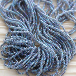 NEW! loose 36g 11/0 Opal Iris  / Jet Color Lined Czech seed beads - 36grams (hank of 12/20&quot;), shiny iris beads