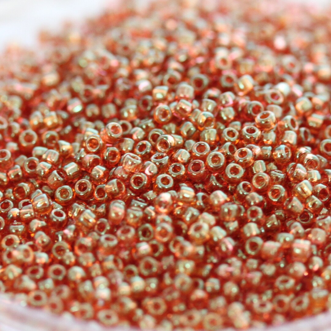 Discontinued!!! 20g 11/0 Raspberry Gold Luster Matsuno Seed Beads ...