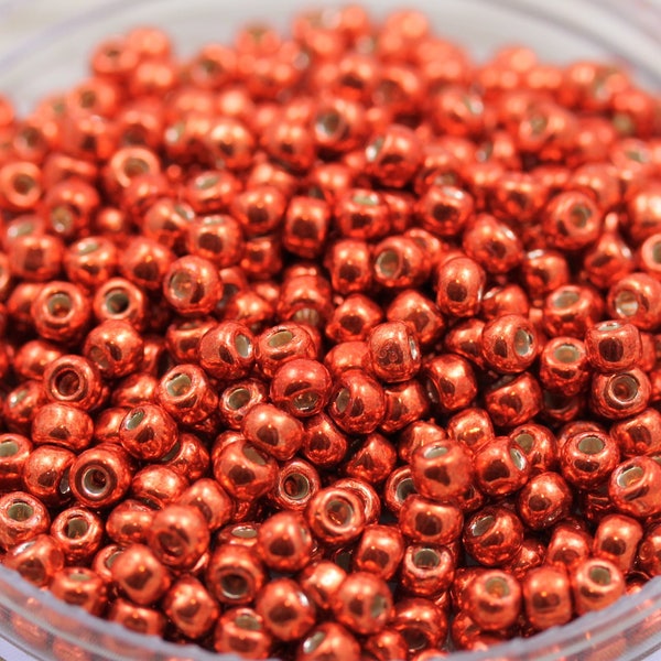 30g 6/0 Permanent Finish Galvanized Saffron TOHO Seed Beads - 30grams - spectacular color... Toho PF562