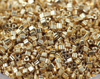 30g 11/0 Galvanized Starlight Triangle Toho Seed Beads - 30grams, fancy beads. superior quality, Toho 557