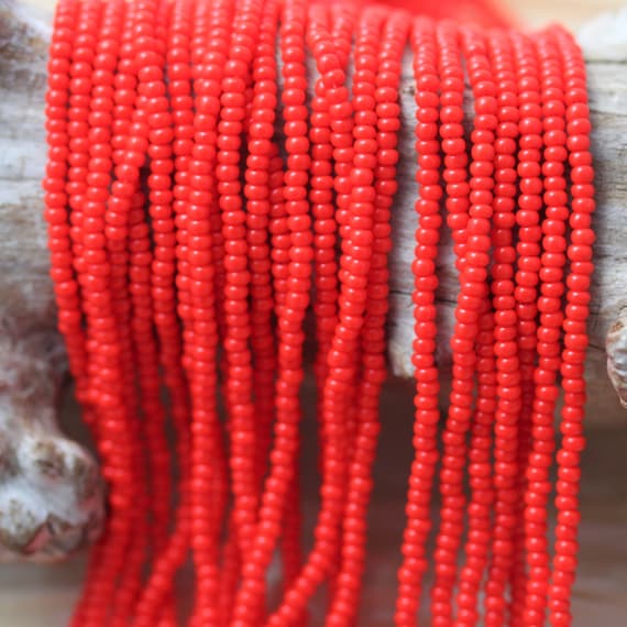 7mm Crow Bead #106 Chinese Red- 50pc. - Capital City Beads