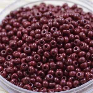 70g 6/0 Maroon Czech Seed Beads - loose, fabulous color, reddish brown beads