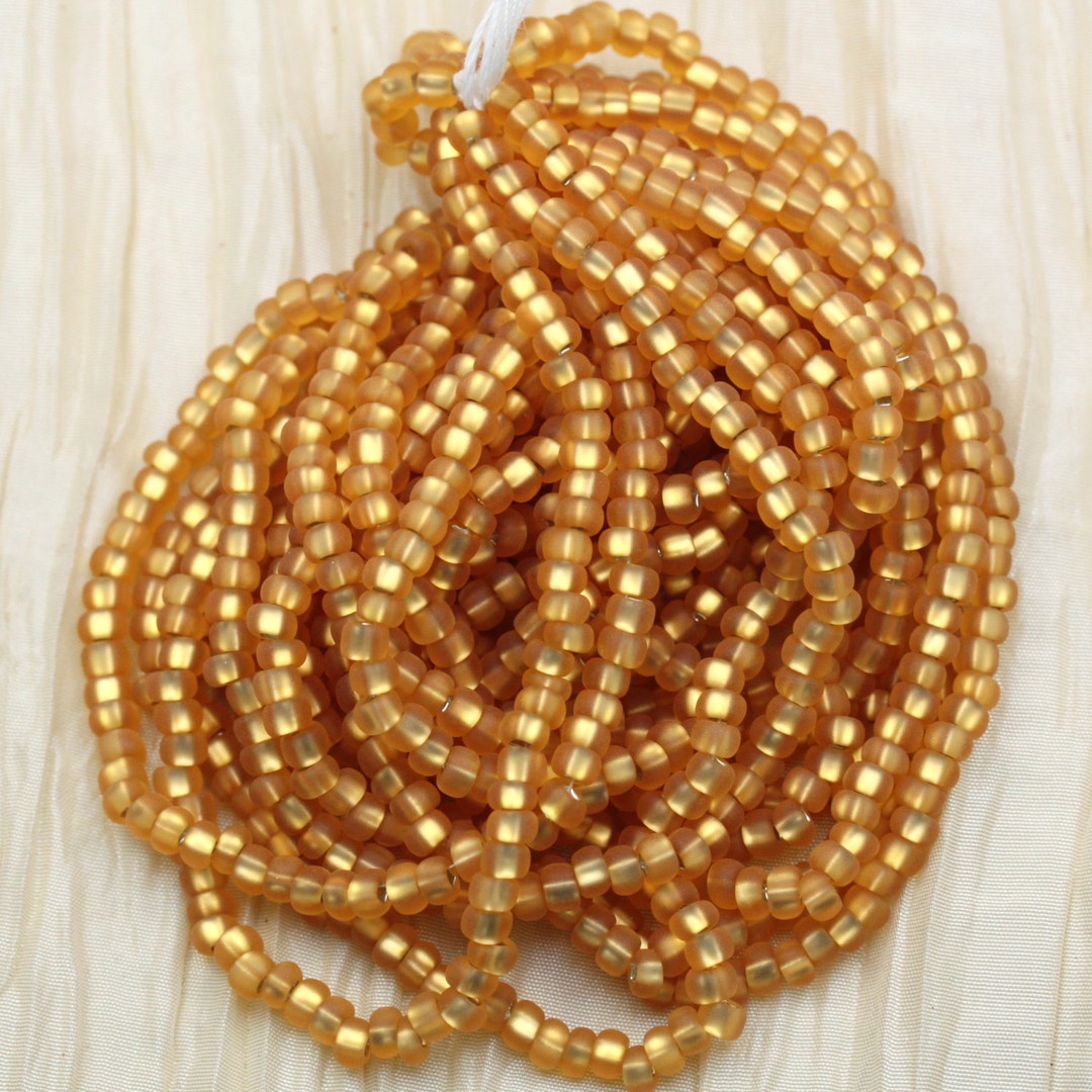 RARE!!! 70g 6/0 Matte Gold / Silver Lined Czech Seed Beads, 70grams ...